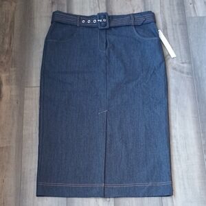 Classic Blue Denim Pencil Skirt